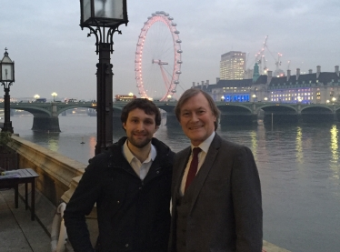 Sir David met with Mr Amos, a Politics teacher from Southend High School for Boys